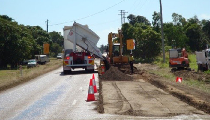 Flood damage pavement repairs by Townsville civil firm RMS
